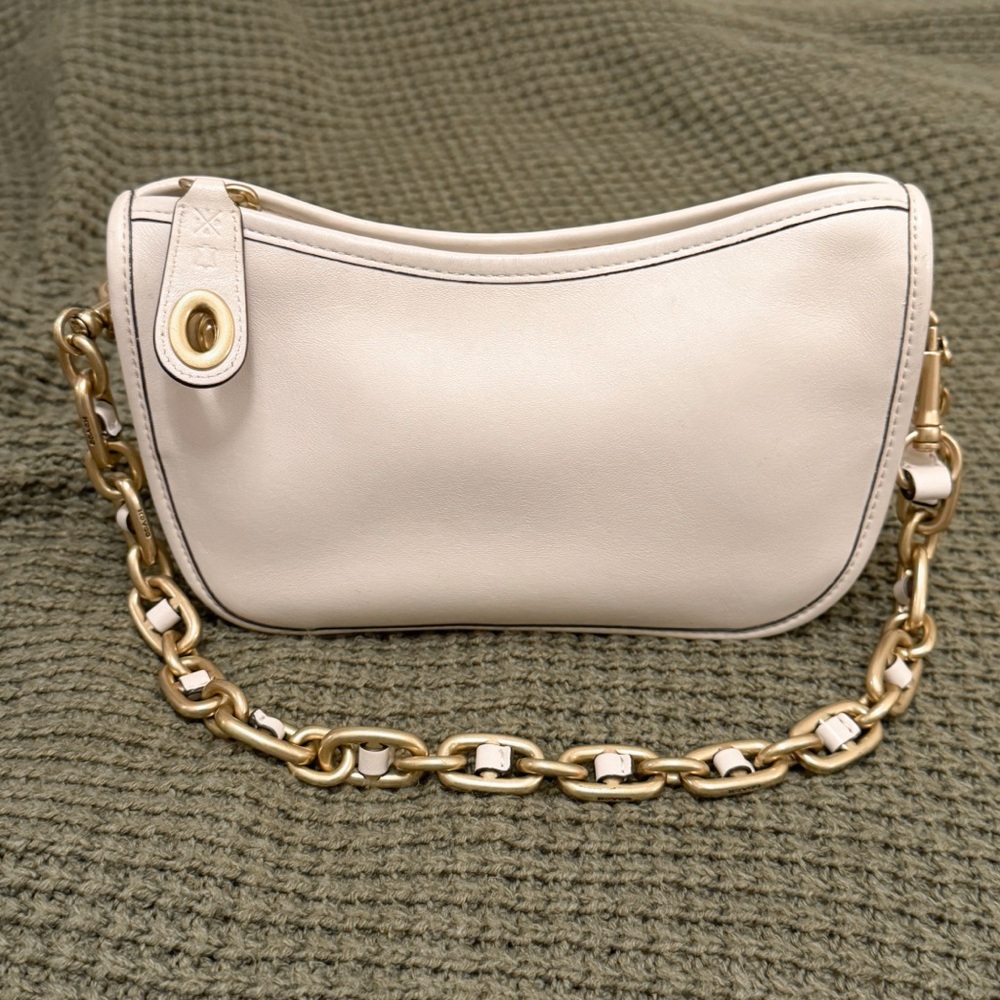 Coach Swinger 20 Leather Bag with Shoulder and Chain Strap